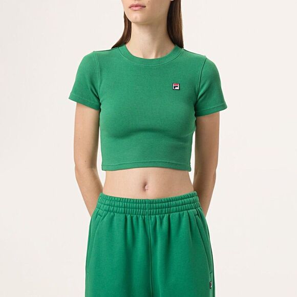 Fila Tops - Filax HAILEY BEIBER GREEN CROPPED TEE FILA  L